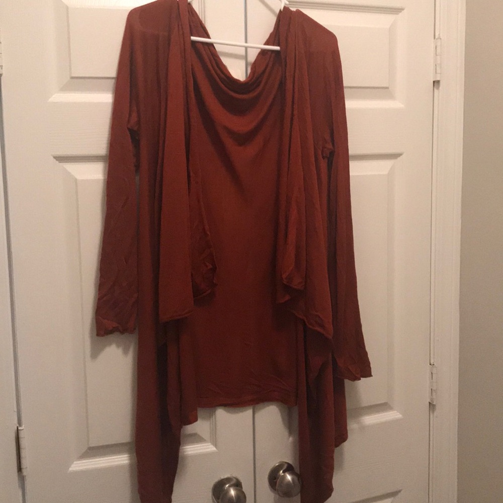 Burnt Orange flowy cardigan